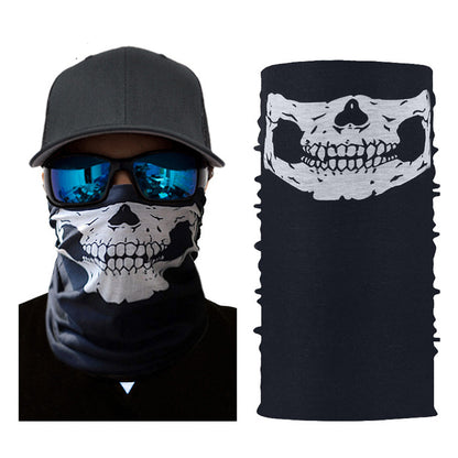 Motorcycle Skull Multi Head Wear Hat Scarf Face Mask Cap 2Pcs