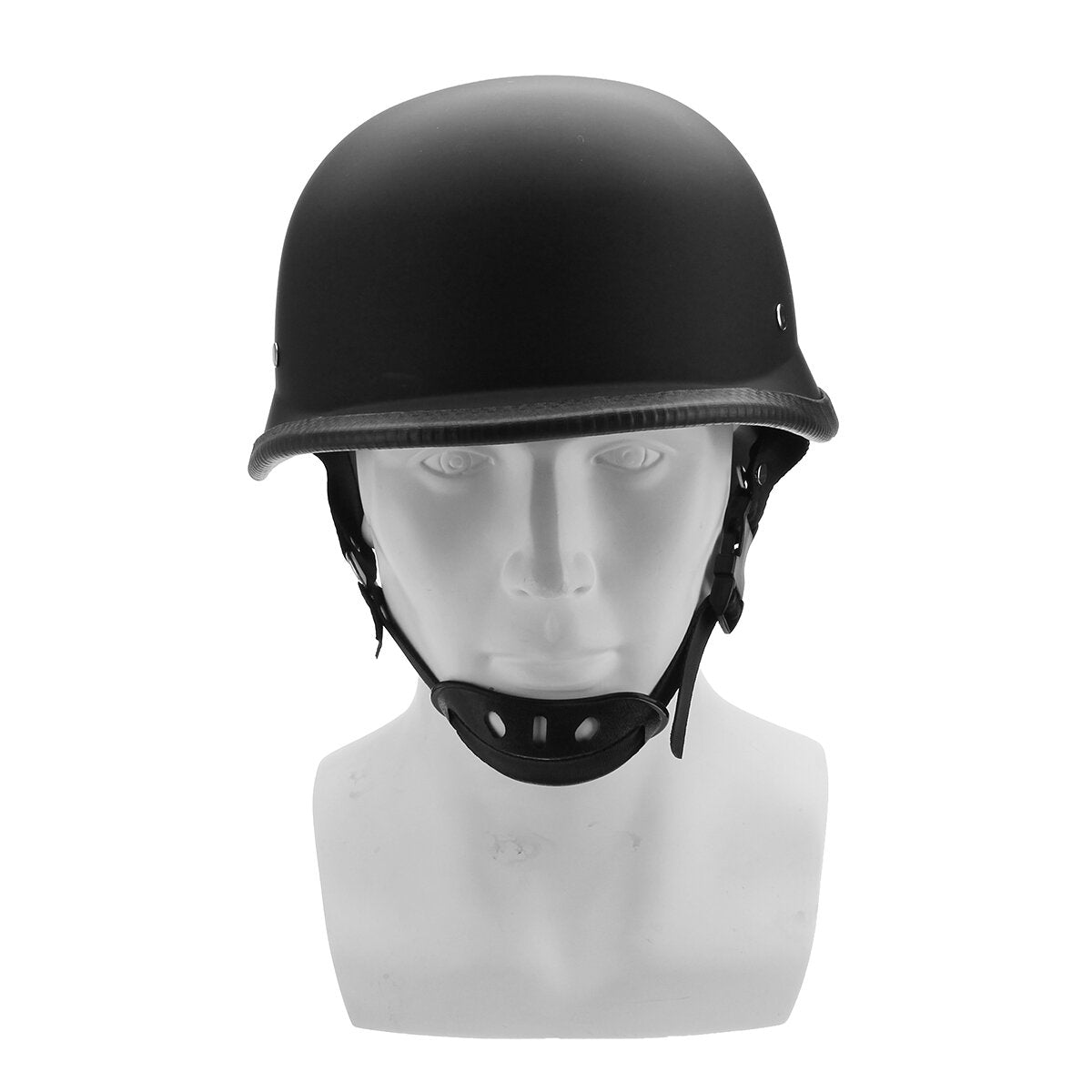 Motorcycle German Style Half Face Helmet Matte Black Motocross