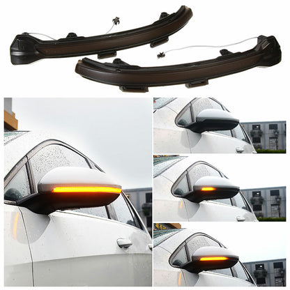 For VW Golf Volkswagen Touran Car Dynamic Flowing Side Mirror LED Turn Signal Water Blink Light