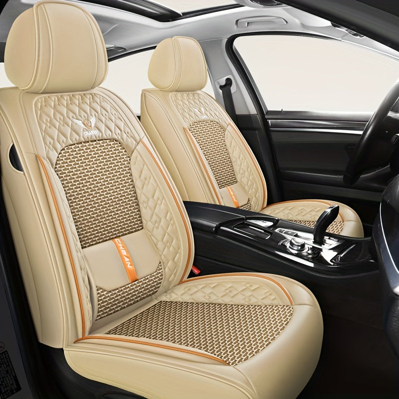 5-Seat Car Cushion Set - Premium Ice Silk Fully Surrounded Seat Covers with Breathable