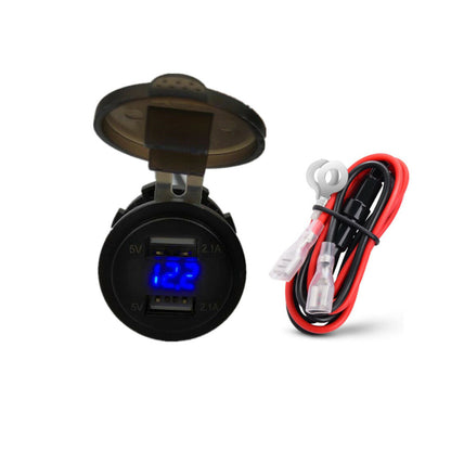 Car 2 Port Dual USB Charger Socket Power Outlet  LED Voltmeter 4.2A