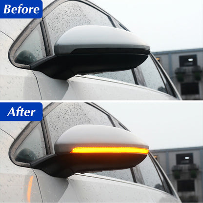 For VW Golf Volkswagen Touran Car Dynamic Flowing Side Mirror LED Turn Signal Water Blink Light