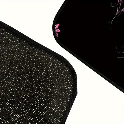 4pcs Universal Rose Print Car Floor Mats - Secure Non-slip Design, All-Weather