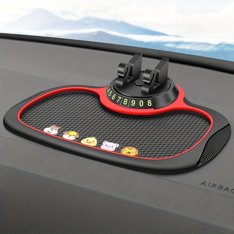 Universal Silicone Car Phone Mount Mat - Non-Slip, Anti-Slide, Multi-Functional Dashboard Pad