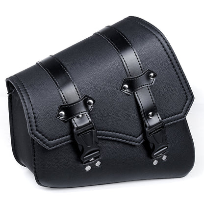 Motorcycle Saddlebags Release Buckle Black PU Leather Universal Organizer