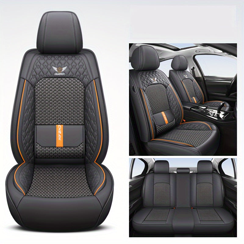 5-Seat Car Cushion Set - Premium Ice Silk Fully Surrounded Seat Covers with Breathable