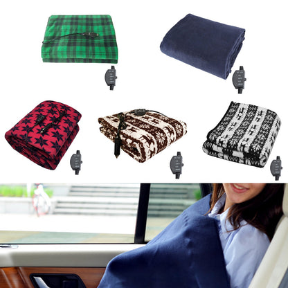 Electric Throw Cold Weather Fleece Cozy Heated Blanket Warming Cushion