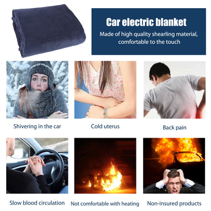 Electric Throw Cold Weather Fleece Cozy Heated Blanket Warming Cushion