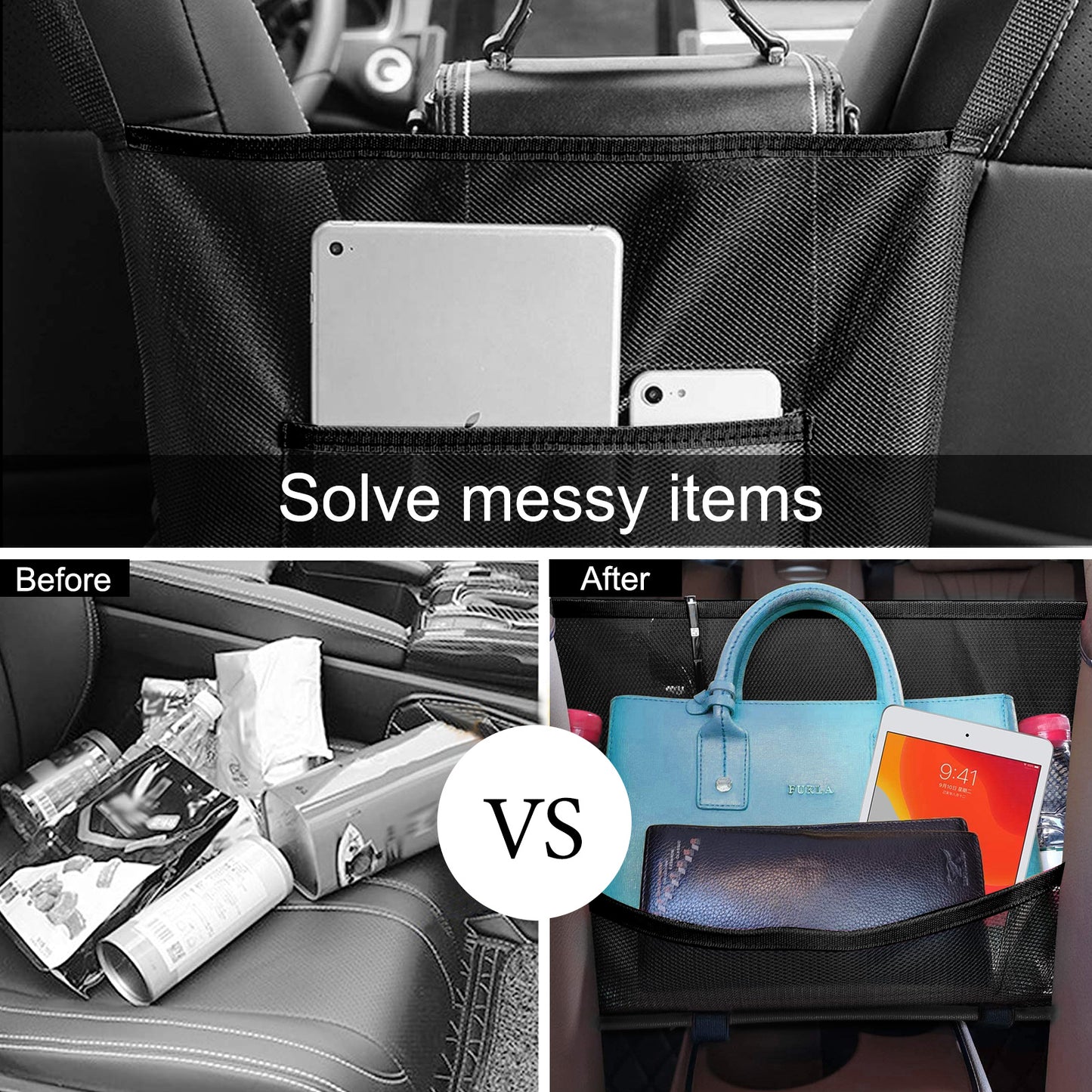 Car Net Pocket Handbag Holder Mesh Backseat Organizer