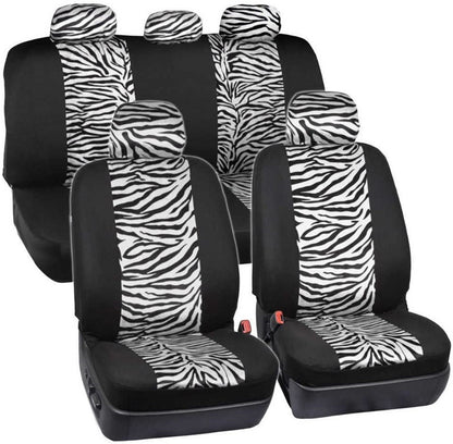 Car Seat Cushion Covers Leopard Zebra Full Set Auto Interior Protection