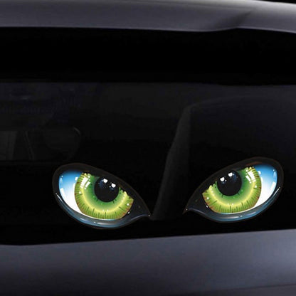 3D Stereo Reflective Cat Eyes Car Sticker Mirror