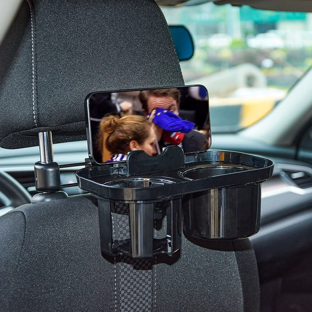 Car Headrest Drinks Holder Dual Cup Mounts Stand Organizer