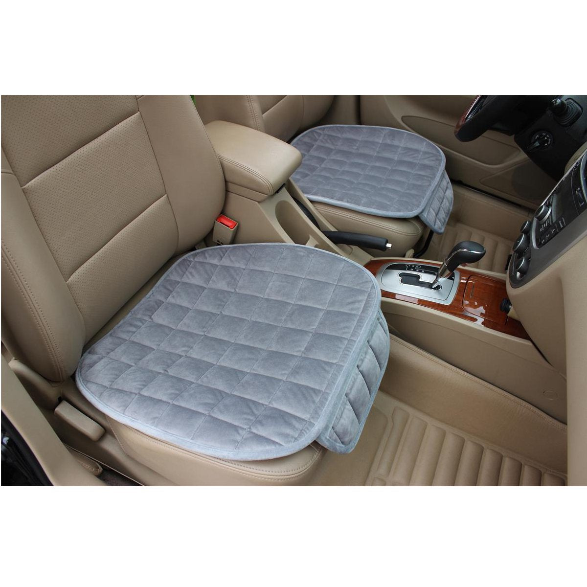 Car Rear Seat Cushion Warm Black Anti-Slip Chair Pad Protector