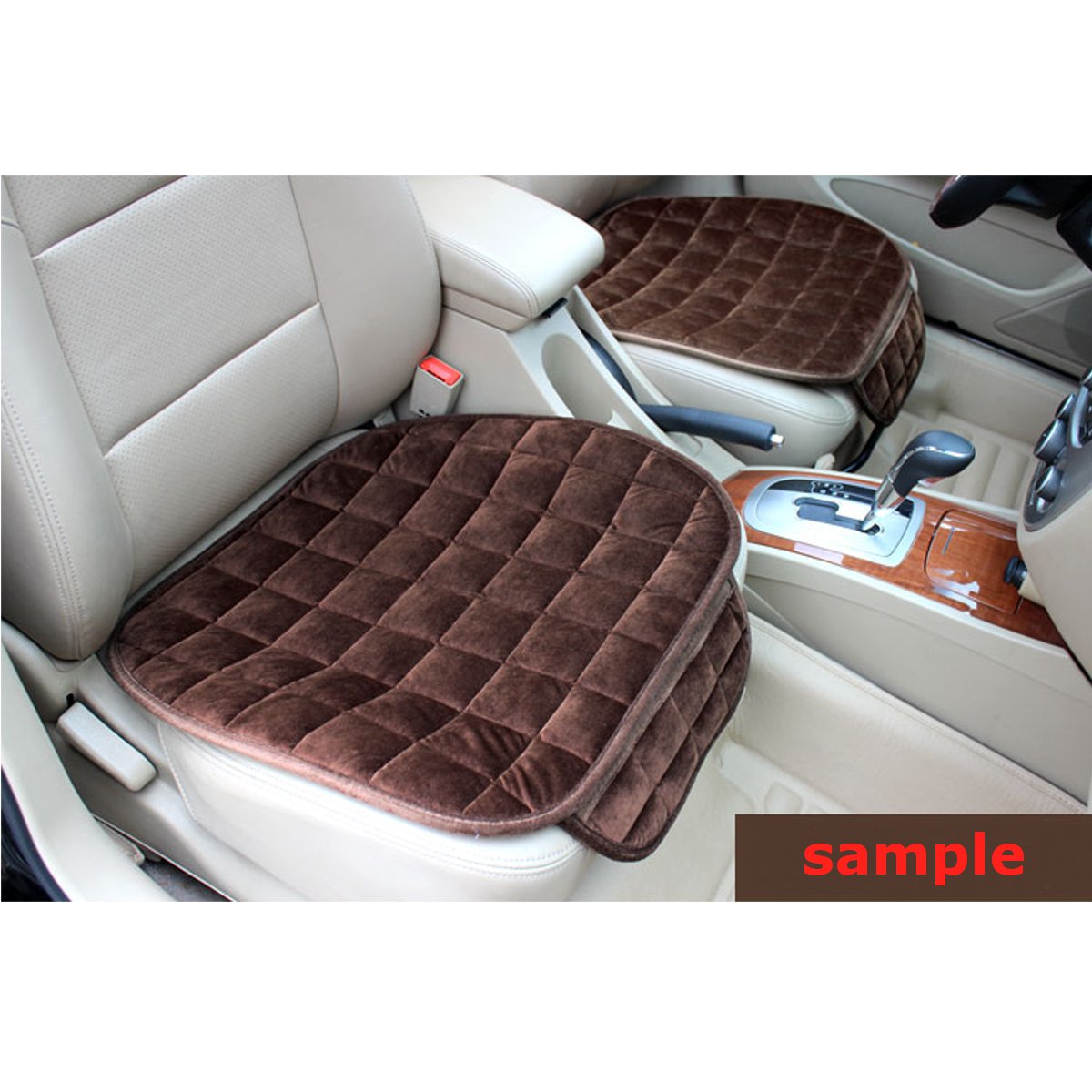 Car Rear Seat Cushion Warm Black Anti-Slip Chair Pad Protector