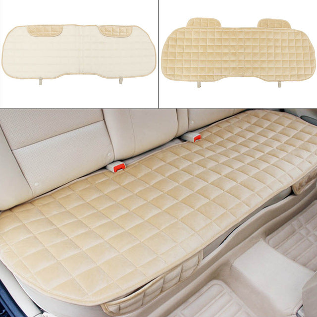 Car Rear Seat Cushion Warm Black Anti-Slip Chair Pad Protector