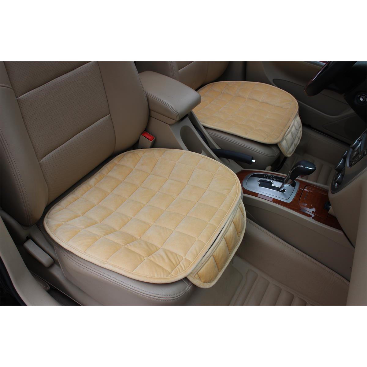 Car Rear Seat Cushion Warm Black Anti-Slip Chair Pad Protector