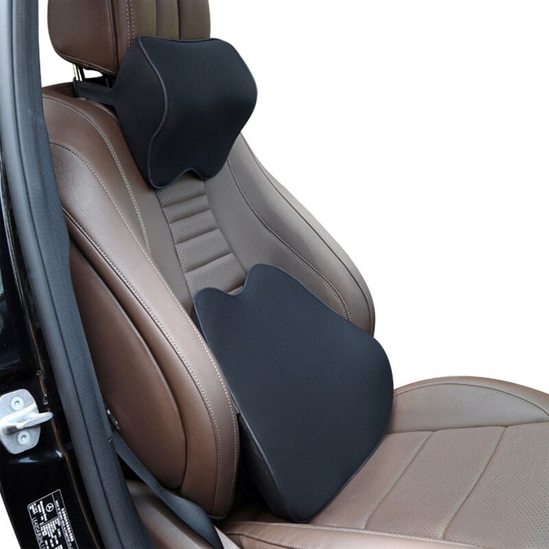 Car Headrest Back Memory Cotton Back Cushion Pillow Universal Seat Waist Rest Suit