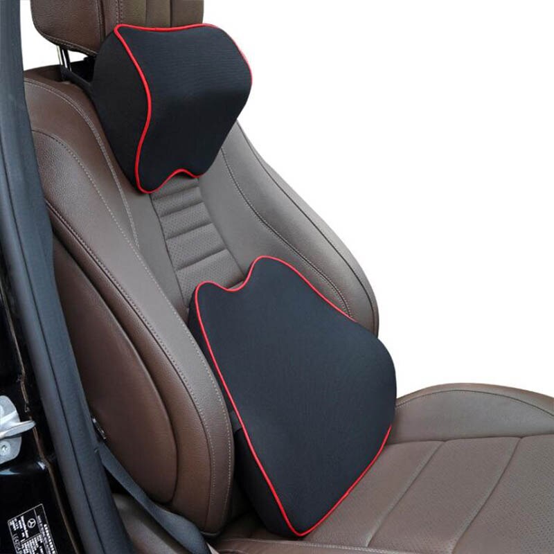 Car Headrest Back Memory Cotton Back Cushion Pillow Universal Seat Waist Rest Suit