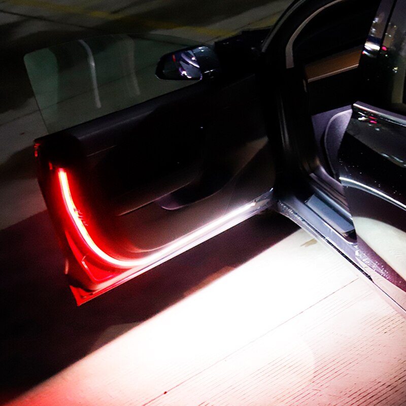 Car LED Door Warning Strobe Flash Lamp Anti-collision Decorative Light 120cm 2in1