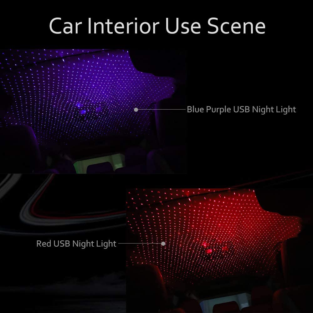 Romantic LED Car Star Night USB Decorative Projector Atmosphere Galaxy Lamp