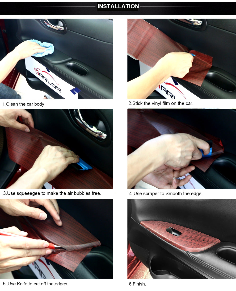 Car Interior Decoration Stickers Waterproof Furniture Vinyl Film