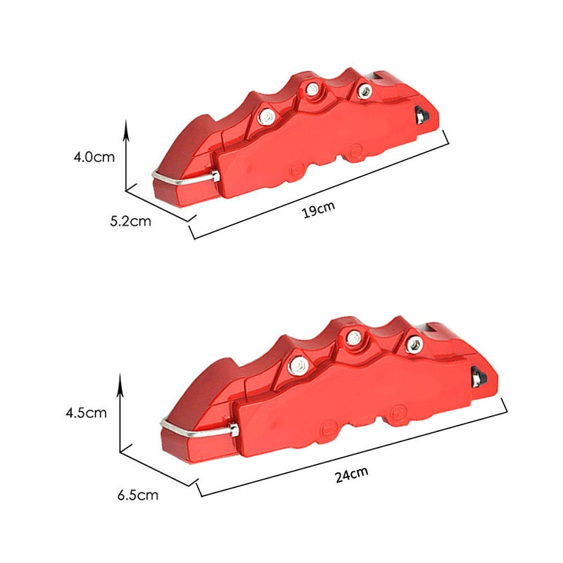 Car Brake Caliper Cover 3D Word Red Brake 4 Pcs Universal Sets